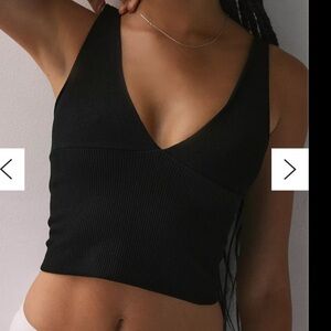 Urban outfitters black ribbed seamless tank top bralette